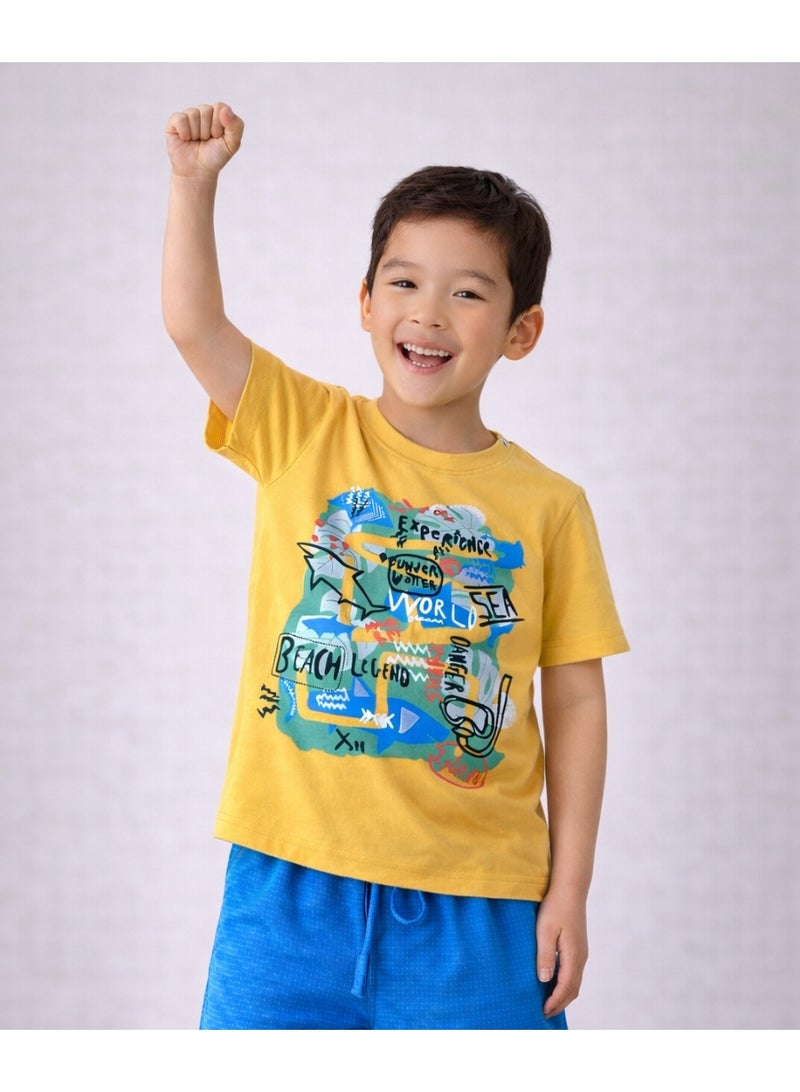 victor and jane Boys’ 2-Piece Set – Adventure Graphic T-Shirt & Shorts - Image 3